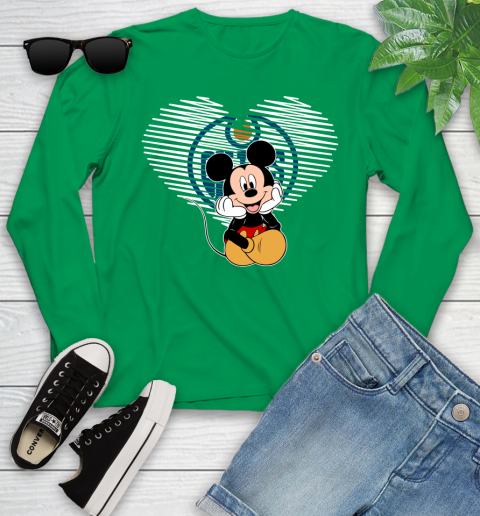 NHL Edmonton Oilers The Heart Mickey Mouse Disney Hockey Youth Long Sleeve 7