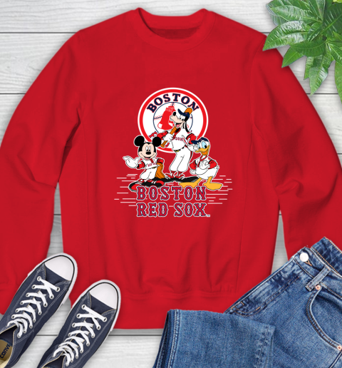 MLB Boston Red Sox Mickey Mouse Donald Duck Goofy Baseball T Shirt Sweatshirt 10
