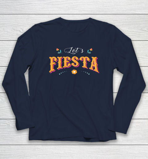 Cinco De Mayo Party Lets Fiesta Mexican Typography Long Sleeve T-Shirt 2