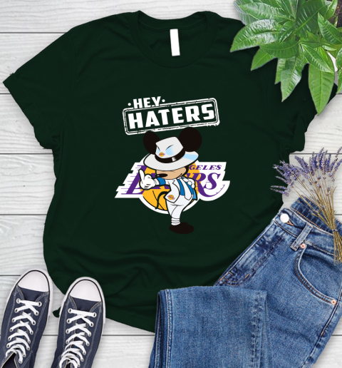 NBA Hey Haters Mickey Basketball Sports Los Angeles Lakers Women's T-Shirt 6