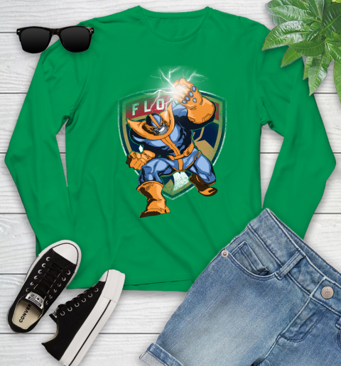 Florida Panthers NHL Hockey Thanos Avengers Infinity War Marvel Youth Long Sleeve 7