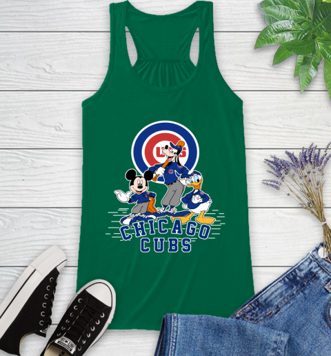 MLB Chicago Cubs Mickey Mouse Donald Duck Goofy Baseball T Shirt Racerback Tank 6