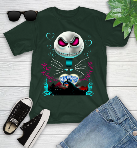 NBA New Orleans Pelicans Jack Skellington Sally The Nightmare Before Christmas Basketball Sports_000 Youth T-Shirt 5