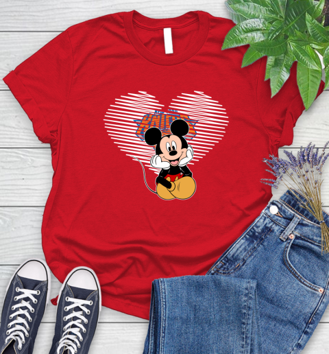NBA New York Knicks The Heart Mickey Mouse Disney Basketball Women's T-Shirt 13