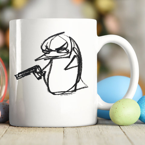 Penguin With Gun Ceramic Mug 11oz