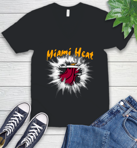 Miami Heat NBA Basketball Rip Sports V-Neck T-Shirt