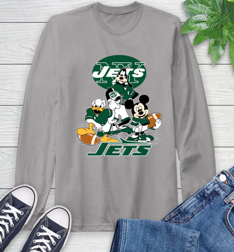 NFL New York Jets Mickey Mouse Donald Duck Goofy Football Shirt Long Sleeve T-Shirt 6