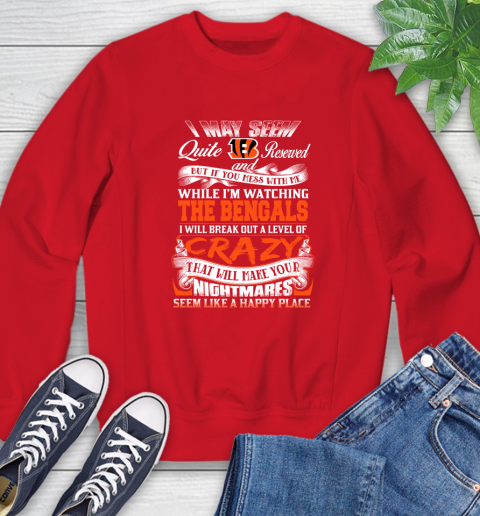 Cincinnati Bengals NFL Football Don't Mess With Me While I'm Watching My Team Sweatshirt 10