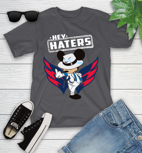 NHL Hey Haters Mickey Hockey Sports Washington Capitals Youth T-Shirt 6