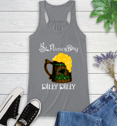 NFL Carolina Panthers St Patrick's Day Dilly Dilly Beer Football Sports Racerback Tank 4