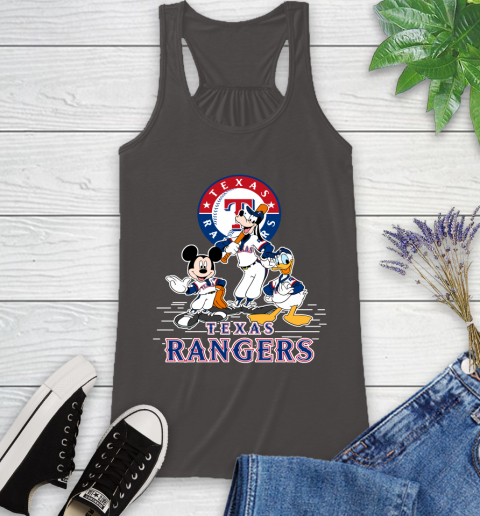 MLB Texas Rangers Mickey Mouse Donald Duck Goofy Baseball T Shirt Racerback Tank 11
