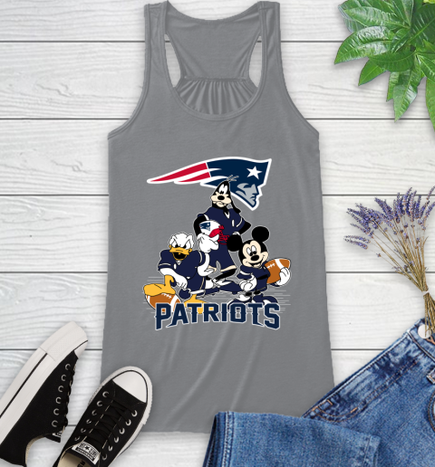 NFL New England Patriots Mickey Mouse Donald Duck Goofy Football Shirt Racerback Tank 4
