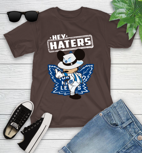 NHL Hey Haters Mickey Hockey Sports Toronto Maple Leafs Youth T-Shirt 7