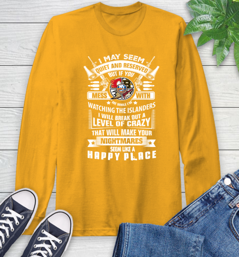 New York Islanders NHL Hockey Don't Mess With Me While I'm Watching My Team Sports Long Sleeve T-Shirt 2