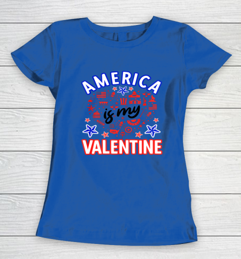 America is My Valentine Proud American Heart USA Women's T-Shirt 6