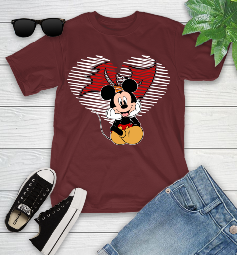 NFL Tampa Bay Buccaneers The Heart Mickey Mouse Disney Football T Shirt_000 Youth T-Shirt 14