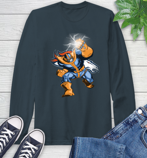 Denver Broncos NFL Football Thanos Avengers Infinity War Marvel Long Sleeve T-Shirt 9