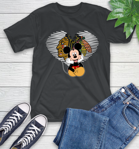 NHL Chicago Blackhawks Carolina Hurricanes The Heart Mickey Mouse Disney Hockey T-Shirt