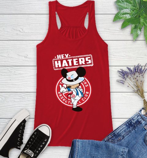 NBA Hey Haters Mickey Basketball Sports Atlanta Hawks Racerback Tank 5