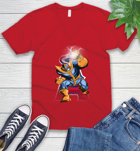 Los Angeles Angels MLB Baseball Thanos Avengers Infinity War Marvel V-Neck T-Shirt 6