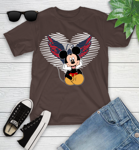 NHL Washington Capitals The Heart Mickey Mouse Disney Hockey Youth T-Shirt 7