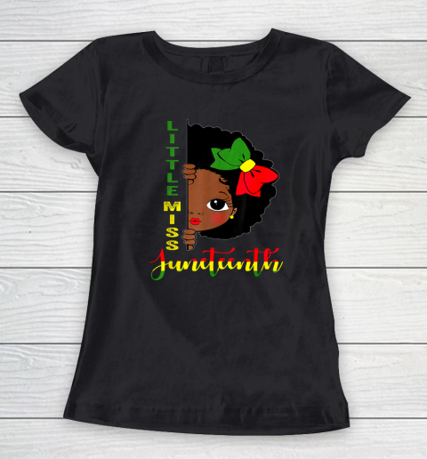 Black Girl, Women Shirt Little Miss Juneteenth Girl Toddler Black History Month Women's T-Shirt