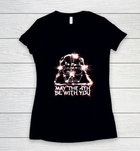 Star Wars Darth Vader May The 4th Be With You Sparkler Women's V-Neck T-Shirt