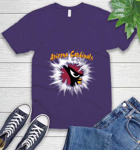 Arizona Cardinals NFL Football Adoring Fan Rip Sports V-Neck T-Shirt 9