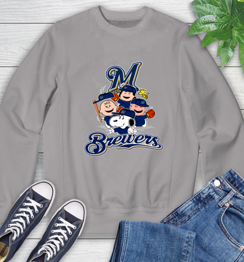 MLB Milwaukee Brewers Snoopy Charlie Brown Woodstock The Peanuts Movie Baseball T Shirt_000 Sweatshirt 5