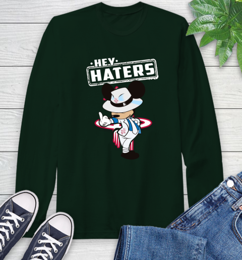 NBA Hey Haters Mickey Basketball Sports Houston Rockets Long Sleeve T-Shirt 7