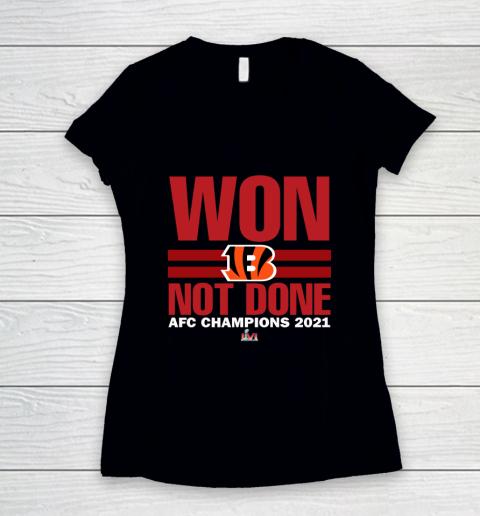 Bengals Super Bowl AFC Championship 2021 Shirt Women's V-Neck T-Shirt