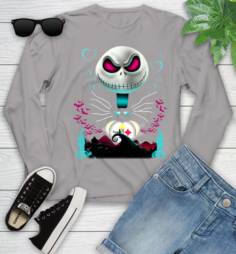 NFL Pittsburgh Steelers Jack Skellington Sally The Nightmare Before Christmas Football Youth Long Sleeve 5