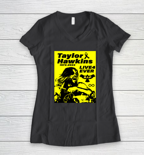 Taylor Hawkins Shirt RIP Foo Fighters Drummer 1972  2022 Women's V-Neck T-Shirt 4