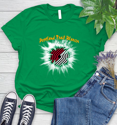 Portland Trail Blazers NBA Basketball Rip Sports Women's T-Shirt 9