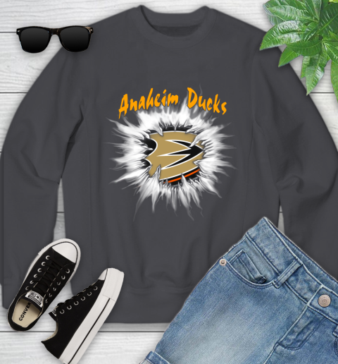 Anaheim Ducks NHL Hockey Adoring Fan Rip Sports Youth Sweatshirt 5