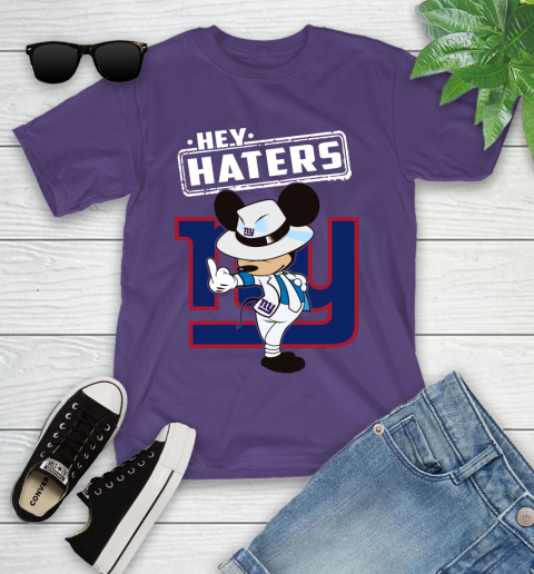 NFL Hey Haters Mickey Football Sports New York Giants Youth T-Shirt 3