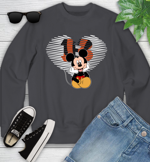 NFL Cincinnati Bengals The Heart Mickey Mouse Disney Football T Shirt_000 Youth Sweatshirt 5