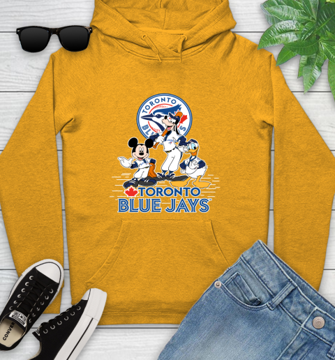MLB Toronto Blue Jays Mickey Mouse Donald Duck Goofy Baseball T Shirt Youth Hoodie 2