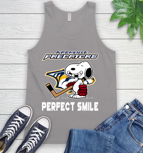 NHL Nashville Predators Snoopy Perfect Smile The Peanuts Movie Hockey T Shirt Tank Top 3