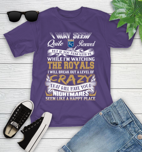 Kansas City Royals MLB Baseball Don't Mess With Me While I'm Watching My Team Youth T-Shirt 3