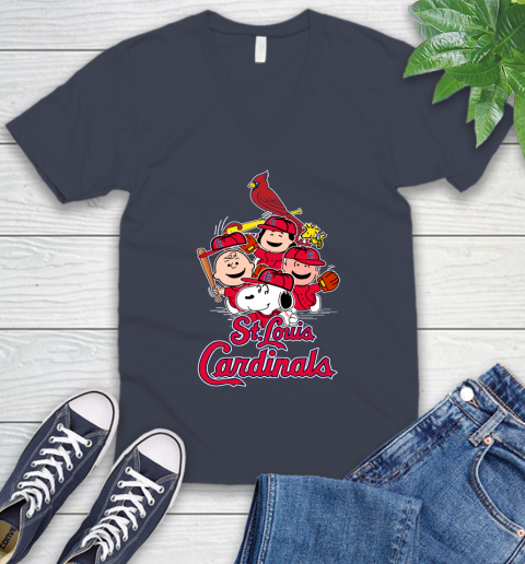 MLB St.Louis Cardinals Snoopy Charlie Brown Woodstock The Peanuts Movie Baseball T Shirt_000 V-Neck T-Shirt 8