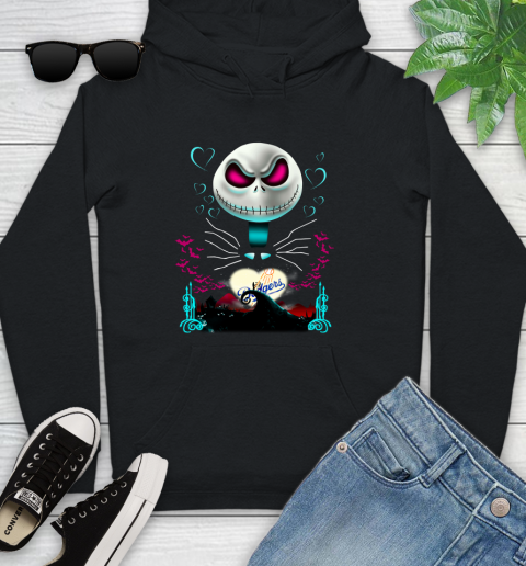 MLB Los Angeles Dodgers Jack Skellington Sally The Nightmare Before Christmas Baseball Youth Hoodie