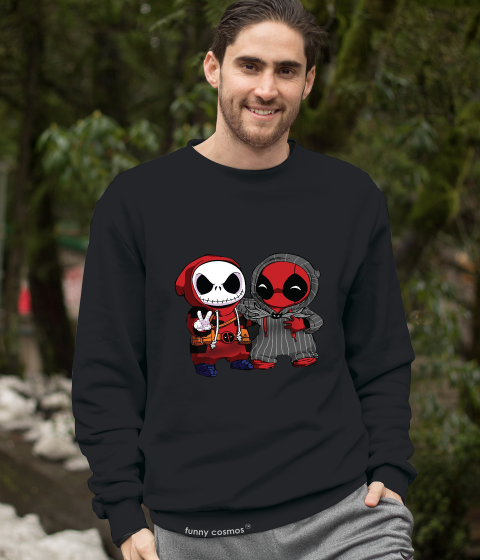 Nightmare Before Christmas T Shirt, Jack Skellington Deadpool Exchange Costume T Shirt, Halloween Gifts