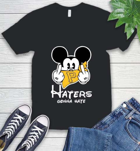 MLB Pittsburgh Pirates Haters Gonna Hate Mickey Mouse Disney Baseball T Shirt_000 V-Neck T-Shirt