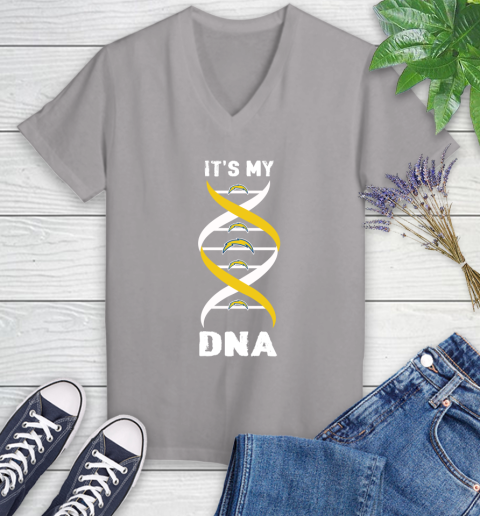 Los Angeles Chargers NFL Football It's My DNA Sports Women's V-Neck T-Shirt 4