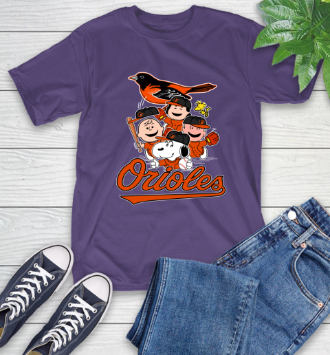 MLB Baltimore Orioles Snoopy Charlie Brown Woodstock The Peanuts Movie Baseball T Shirt_000 T-Shirt 5