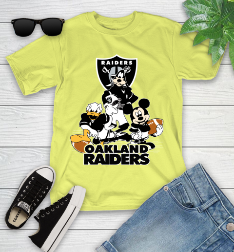 Las Vegas Raiders Mickey Donald Duck And Goofy Football Team T