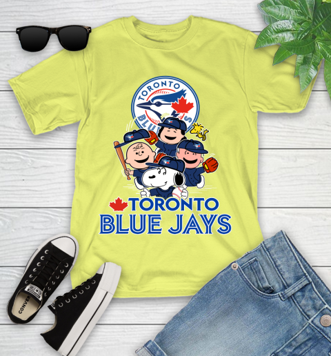 MLB Toronto Blue Jays Snoopy Charlie Brown Woodstock The Peanuts Movie Baseball T Shirt_000 Youth T-Shirt 10