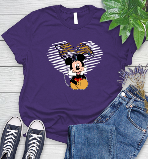 NFL Jacksonville Jaguars The Heart Mickey Mouse Disney Football T Shirt_000 Women's T-Shirt 4