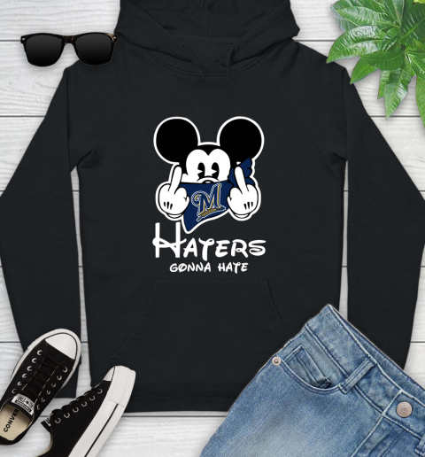 MLB Milwaukee Brewers Haters Gonna Hate Mickey Mouse Disney Baseball T Shirt_000 Youth Hoodie